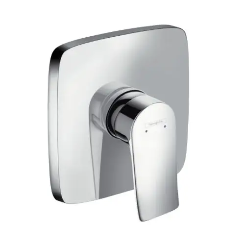Einhebel-Brausemischer in Chrom-Optik von Hansgrohe, unterputz montiert, mit hochwertigem Design und zentralem Bedienhebel für Wasser- und Temperaturregelung.